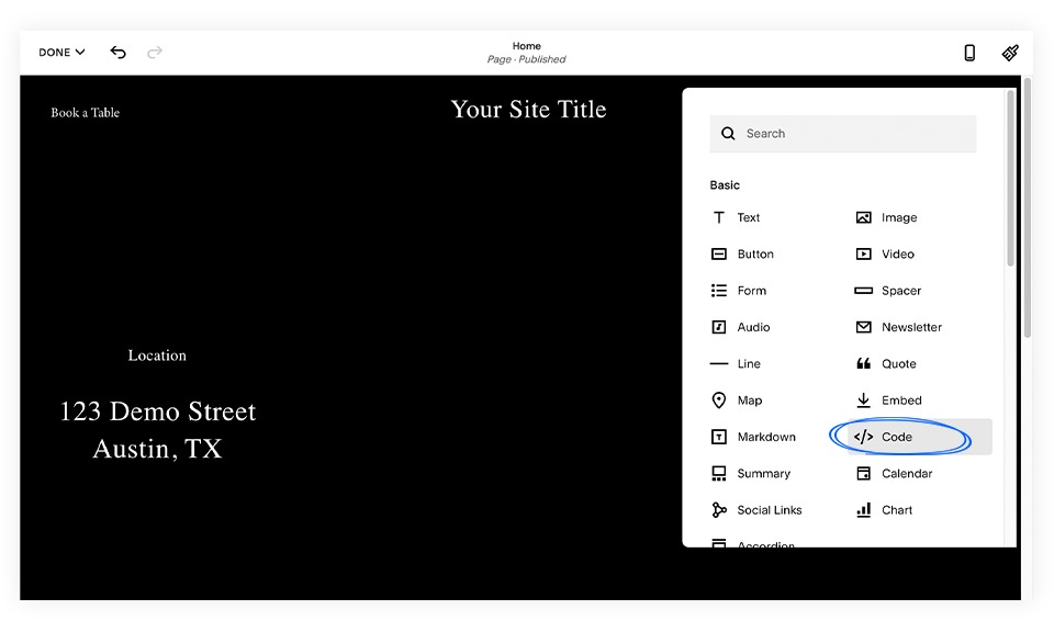 Embedding a flipbook on Squarespace